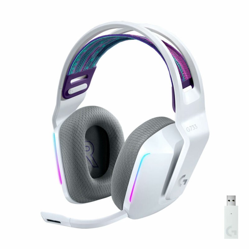 Ausinės su mikrofonu Logitech G733 Wireless Headset Balta