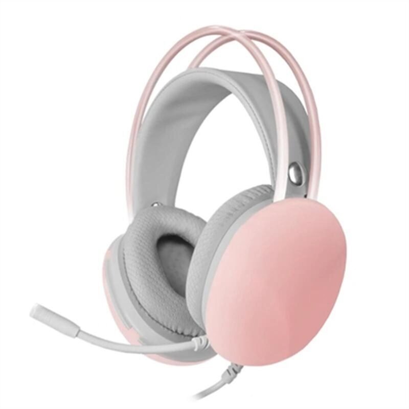 Ausinės su mikrofonu Mars Gaming MH-GLOW RGB Rožinė