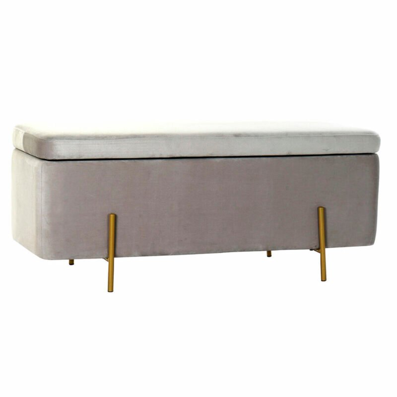 Taburetė DKD Home Decor   108 x 42 x 45 cm Pilka Auksinis Metalinis