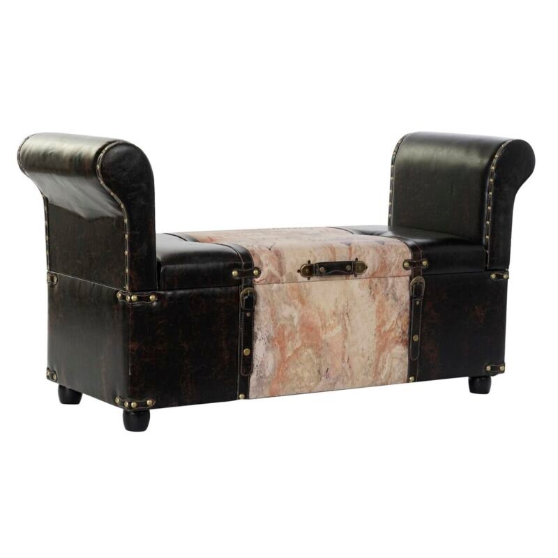 Taburetė DKD Home Decor   Ruda Juoda Raudona Rusvai gelsva Medžio MDF 113 x 40 x 61 cm
